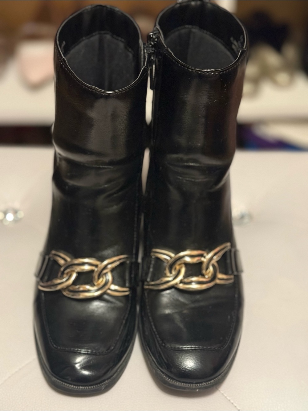 Impo Women’s Black Chain- Detail Cushioned Booties, 6.5